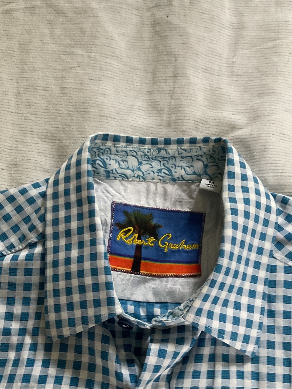 Robert Graham Blue and White Gingham Button-Down Shirt
